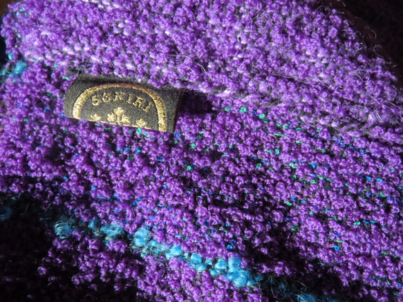 ☆男性へのクリスマスプレゼントにも☆ - Purple - 手織りパープル紫　ウールスヌード　マフラー 7枚目の画像