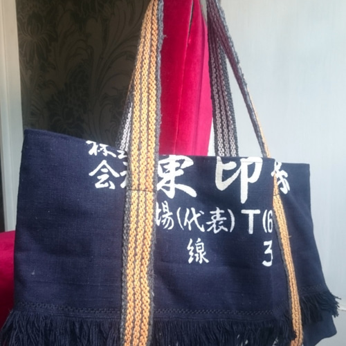 【 一点物‼️ 】✨早い者勝ち✨前掛けリメイク トートバッグ Katsuo- ビンテージ前掛けバッグ リメイクトートバッグ トート