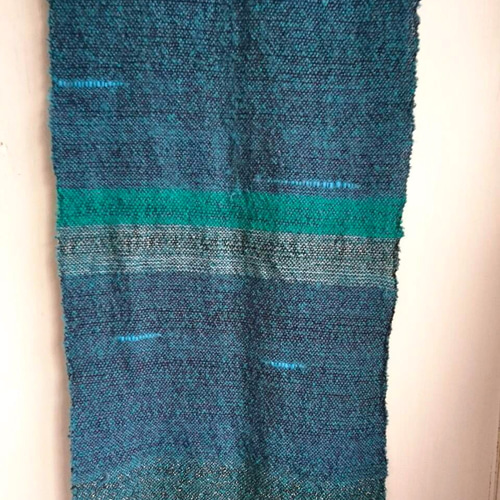 Turquoise Blue- さをり織り ターコイズブルーストール ストール