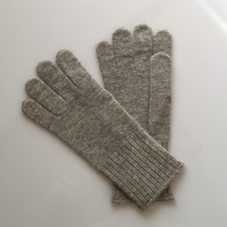 ヤクウール100％  メンズ手袋（ナチュラルグレー） 1枚目の画像
