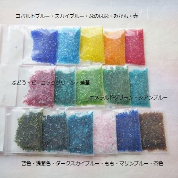 ガラスフリット　苔色　30ｇ 4枚目の画像