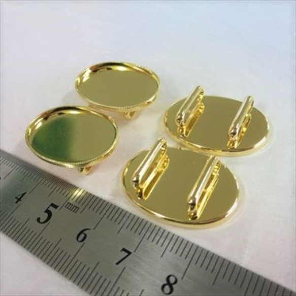 帯留め金具　楕円皿型　ゴールド色4個セット　2.5*1.8 5枚目の画像