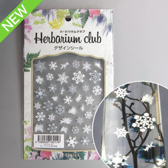 【ハーバリウムクラブ】  雪の結晶 両面表！シール 1枚目の画像