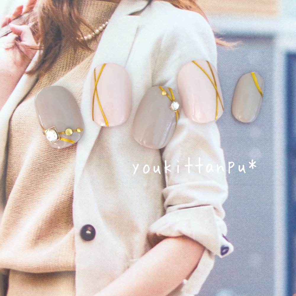 流線lady＊ネイルチップ 短め 韓国 シンプル ブライダル 成人式 卒業式 春 夏 秋 冬 つけ爪 グレー ピンク