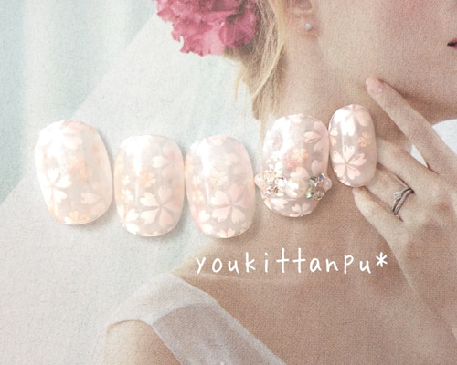 ネイルチップ 現品 オーダー かわいい 春 夏 卒業式 入学式 花 桜 ネイルチップ 現品 オーダー かわいい 春 夏 卒業式 入学式 花 桜