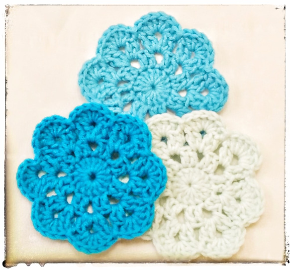 天空系花語毛線杯墊 (Crochet Coasters - Blue Sky) 第2張的照片