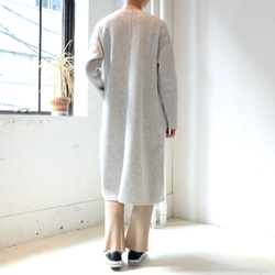 ラスト1点！＜SALE 50% OFF＞ウールのリバーシブルロングコーディガン (lighy gray & white) 5枚目の画像