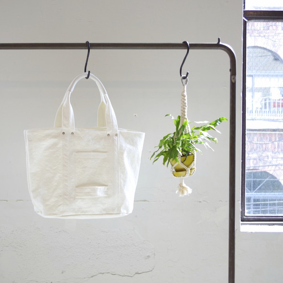 ＜再販＞ 倉敷帆布のトートバッグ　” Pure white ” Pure white EM blue／