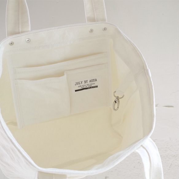 ＜再販＞ 倉敷帆布のトートバッグ　” Pure white ” Pure white EM blue／
