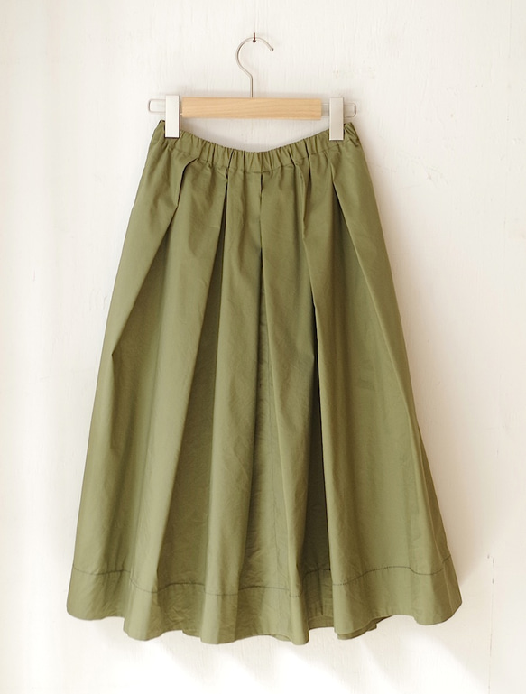 ◆SOLD OUT◆★SALE 20%OFF★＜ラスト１枚！＞タックフレアースカート（khaki） 3枚目の画像