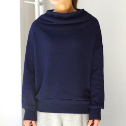 ◆SOLD OUT◆アンゴラウール接結ボトルネックプルオーバー(navy) 2枚目の画像