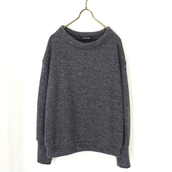 ◆SOLD OUT◆ アンゴラウール接結クルーネックプルオーバー(dark gray) 1枚目の画像