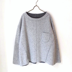 ◆SOLD OUT◆ ウールリバーシブルプルオーバー(light gray & dark gray) 4枚目の画像