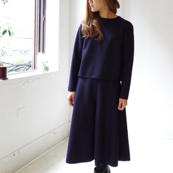 ◆SOLD OUT◆ 圧縮wool天竺 ショート丈トップス(navy/size:2) 2枚目の画像