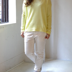 ◆SOLD OUT◆パステルカラーVネックニットトップス（yellow) 2枚目の画像