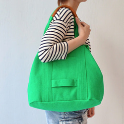 ◆SOLD OUT◆　倉敷帆布のトートバッグ　”Paradise green” 2枚目の画像