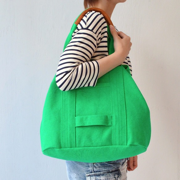 ◆SOLD OUT◆　倉敷帆布のトートバッグ　”Paradise green” 2枚目の画像