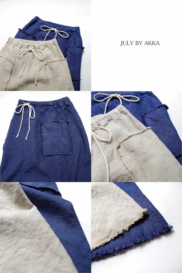 ◆SOLD OUT◆ リネンのロングスカート（blue） 5枚目の画像