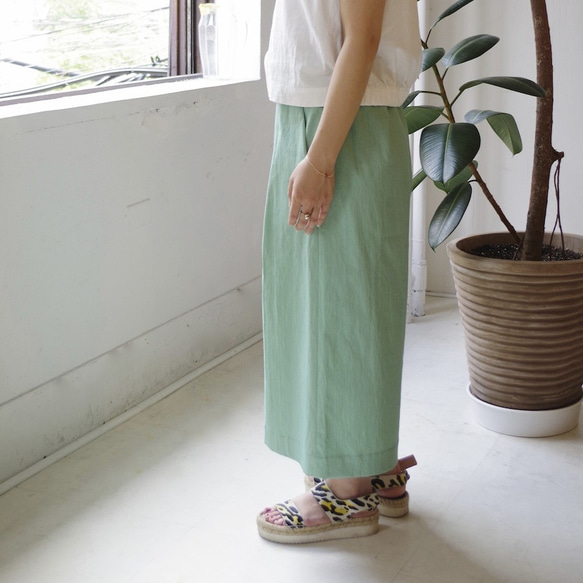 ◆SOLD OUT◆ シャーベットカラーワイドパンツ(Sherbet green) 2枚目の画像