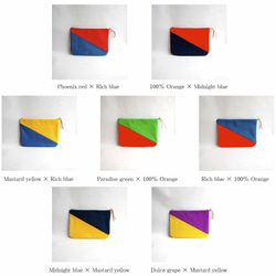 倉敷帆布bi-color pouch“Phoenix red × Rich blue” 第5張的照片