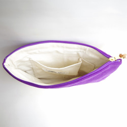 倉敷帆布bi-color pouch“Dolce grape × Mustard yellow” 第2張的照片