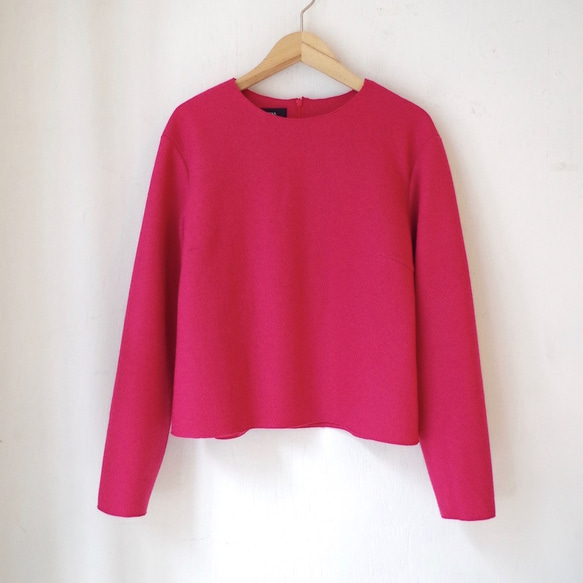 ◆SOLD OUT◆ 圧縮wool天竺 ショート丈トップス(pink/size:2) 2枚目の画像