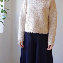 ◆SOLD OUT ◆ループブークレークルーネックプルオーバー(beige) 2枚目の画像