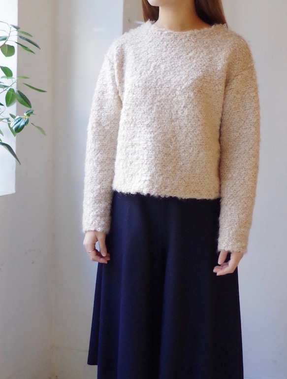 ◆SOLD OUT ◆ループブークレークルーネックプルオーバー(beige) 2枚目の画像