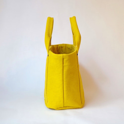 ＜生産終了 30%OFF!＞ 倉敷帆布のプチトート　”Mustard yellow” 4枚目の画像