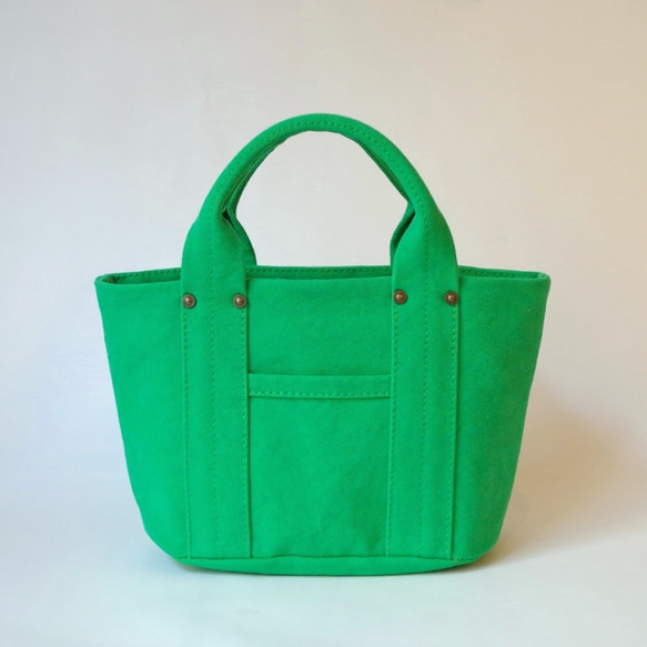 &lt;最後一個&gt;倉敷帆布小手提包“天堂綠” 第3張的照片