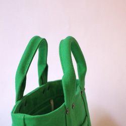 &lt;最後一個&gt;倉敷帆布小手提包“天堂綠” 第4張的照片