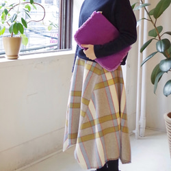 ◆售完◆“MOF”Kurashiki帆布條紋小包（L）“Dolce grape” 第6張的照片
