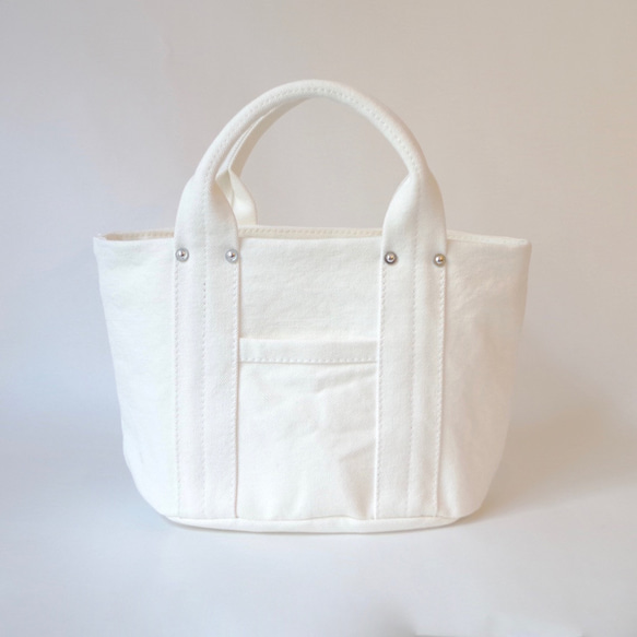 ＜生産終了 30%OFF!＞ 倉敷帆布のプチトート　”Pure white” 3枚目の画像