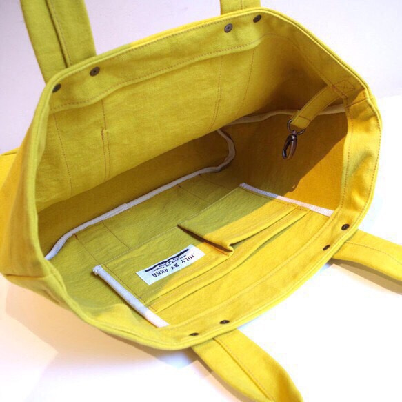 ＜残りわずか＞ 倉敷帆布のトートバッグ　”Mustard Yellow” 5枚目の画像