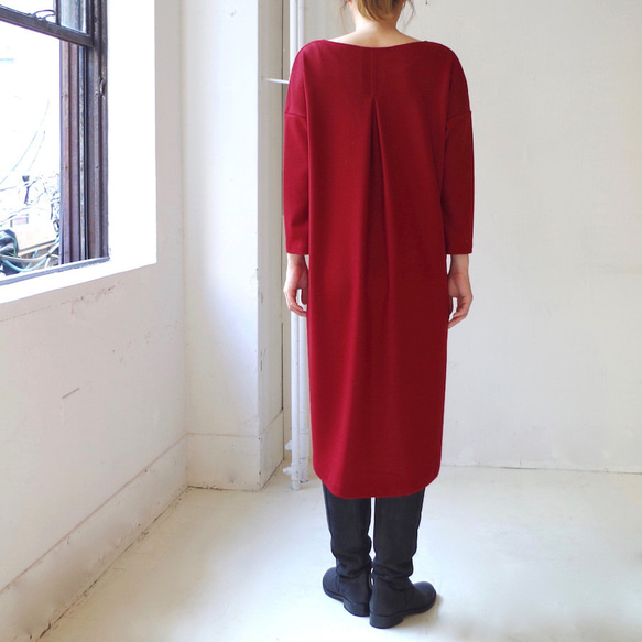 ◆SOLD OUT◆プレミアム圧縮ウールワンピース（red） 2枚目の画像