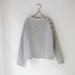 ラスト1着 ★SALE50%OFF★ ミニブークレ肩ボタンビルドネックプルオーバー "light gray"　size1 9枚目の画像