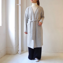 ★SALE 50%OFF★  ＜ラスト1着＞ウールミニブークレロングカーディガン "light gray" 4枚目の画像