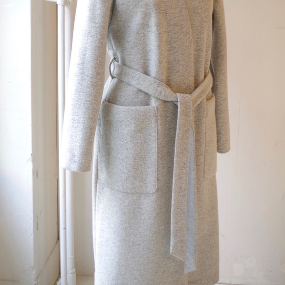 ★SALE 50%OFF★  ＜ラスト1着＞ウールミニブークレロングカーディガン "light gray" 8枚目の画像