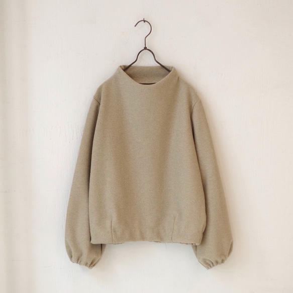 ◆SOLD OUT◆ ミニブークレビルドネックパフスリーブプルオーバー（beige） 8枚目の画像