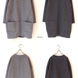 残り１点＜SALE 50% OFF＞Vネックウールリバーシブルワンピース（light gray & dark gray） 7枚目の画像