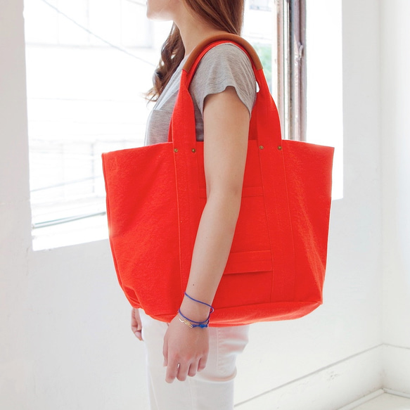 ＜ラスト1つ＞ 倉敷帆布のトートバッグ　”100％ Orange” 2枚目の画像