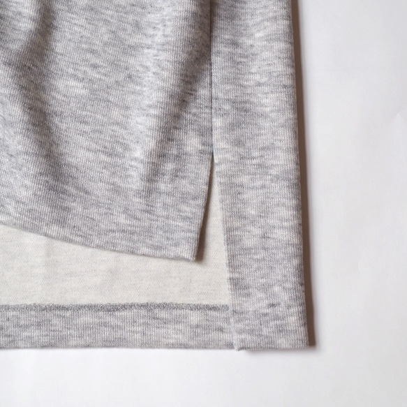 ◆SOLD OUT◆ リブニットダブルフェイスUネック切り替えベスト "light gray" 5枚目の画像