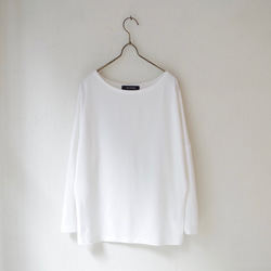 ◆售完◆人造絲天竺船領套衫“白色” 第7張的照片