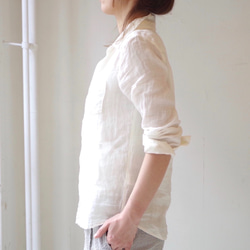 ＜ラスト1点＞ リネンシャンブレースキッパーベーシックシャツ　"white"　(size 3) 3枚目の画像