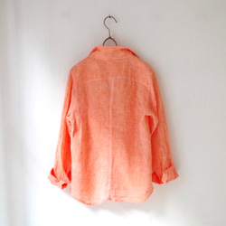 30％OFF！＜ラスト１枚／size:2＞リネンシャンブレースキッパーベーシックシャツ "orange" 5枚目の画像