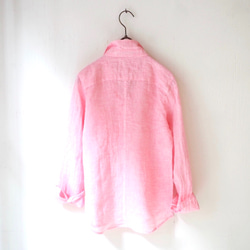 再次上架！ &lt;最後1次&gt;亞麻色系風衣基本款襯衫“粉紅色”（僅* size2） 第6張的照片