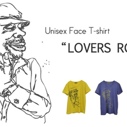 フェイスプリントTシャツ　 "LOVERS ROCK" - indigo 5枚目の画像