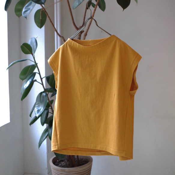 ◆售完◆簡約法式袖T卹“橙色” 第1張的照片