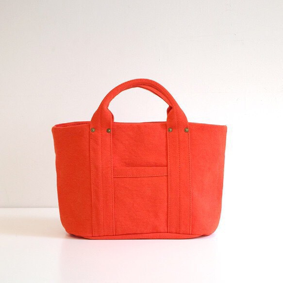 ◆SOLD OUT◆ 倉敷帆布のミニトート　”100% Orange” 2枚目の画像