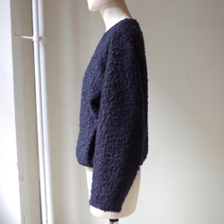 ◆SOLD OUT◆ ＜残り1枚＞ループブークレ ノーカラーブルゾン ( ショート丈 / navy /SIZE:2) 9枚目の画像